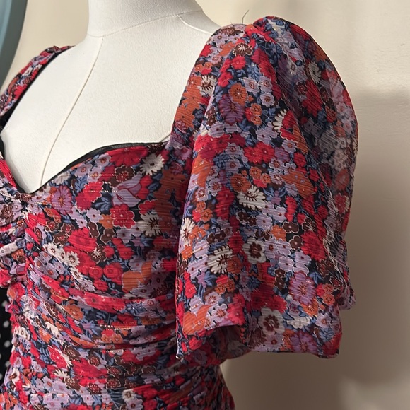 ZARA  Floral Printed Draped Dress size small - Picture 8 of 11